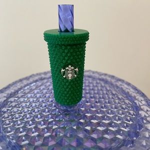 Studded Tumbler Cup Straw Buddy Green Topper for Starbucks Cups